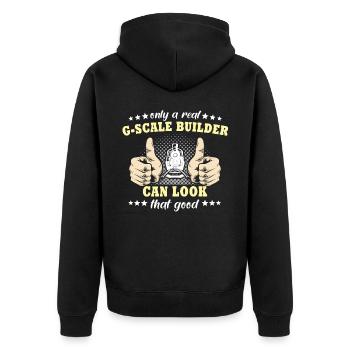 Railway Garden Steam locomotive G gauge - Unisex Premium Organic Zip Hoodie - black - Back - Nico (187cm)