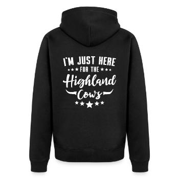 Highland cattle Highland Cow - Unisex Premium Organic Zip Hoodie - black - Back - Nico (187cm)