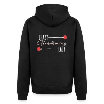 Verrückte Glasbläserin - Glasbläser Glasbläser - Unisex Premium Bio Zip Hoodie - Schwarz - Hinten - Nico (187cm)