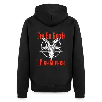 Satan Beelzebub Devil Gothic Pentagram Mystical - Unisex Premium Organic Zip Hoodie - black - Back - Nico (187cm)