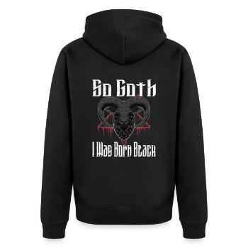 Satan Beelzebub Devil Gothic Pentagram Mystical - Unisex Premium Organic Zip Hoodie - black - Back - Nico (187cm)