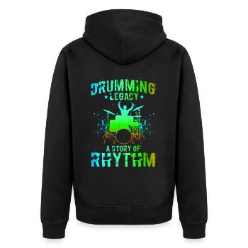 Rock 'n' Roll Music, Dancing, Concert, Festival - Unisex Premium Organic Zip Hoodie - black - Back - Nico (187cm)