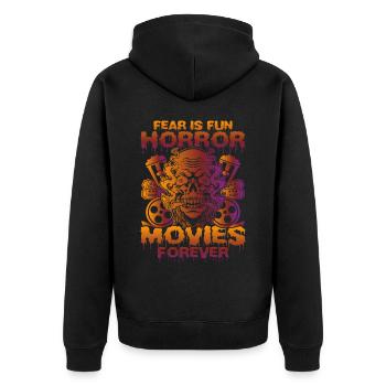 Zombie Horror Horror Film Festival + Halloween - Unisex Premium Organic Zip Hoodie - black - Back - Nico (187cm)