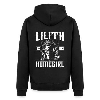 Lilith, Demon, Gothic, Mythology, Folklore, - Unisex Premium Organic Zip Hoodie - black - Back - Nico (187cm)