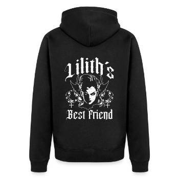 Lilith, Demon, Gothic, Mythology, Folklore, - Unisex Premium Organic Zip Hoodie - black - Back - Nico (187cm)