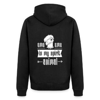 Emo Boy Emo Girl Emu Bird Emocore Punk Ästhetik - Unisex Premium Bio Zip Hoodie - Schwarz - Hinten - Nico (187cm)