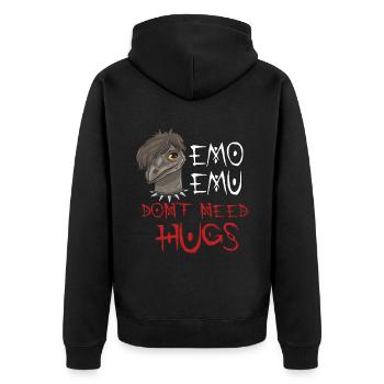 Emo Boy Emo Girl Emu Bird Emocore Punk Aesthetics - Unisex Premium Organic Zip Hoodie - black - Back - Nico (187cm)