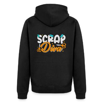 Scrapbooking Scrapbooker - Unisex Premium Bio Zip Hoodie - Schwarz - Hinten - Nico (187cm)