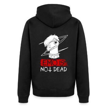 Emo Boy Emo Girl Emu Bird Emocore Punk Ästhetik - Unisex Premium Bio Zip Hoodie - Schwarz - Hinten - Nico (187cm)