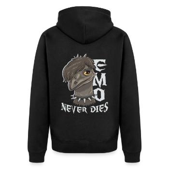 Emo Boy Emo Girl Emu Bird Emocore Punk Ästhetik - Unisex Premium Bio Zip Hoodie - Schwarz - Hinten - Nico (187cm)