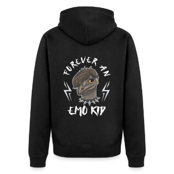 Emo Boy Emo Girl Emu Bird Emocore Punk Ästhetik - Unisex Premium Bio Zip Hoodie - Schwarz - Hinten - Nico (187cm)