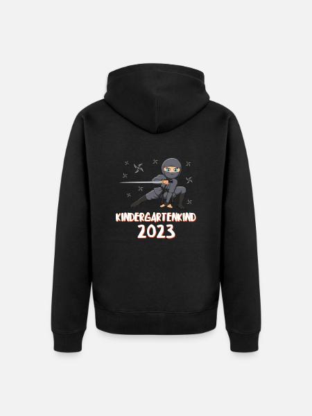 Kindergartenkind 2023 - Unisex Premium Bio Zip Hoodie - Schwarz