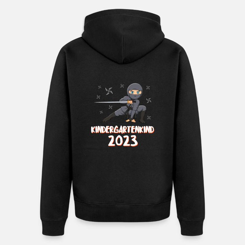 Kindergartenkind 2023 - Unisex Premium Bio Zip Hoodie - Schwarz