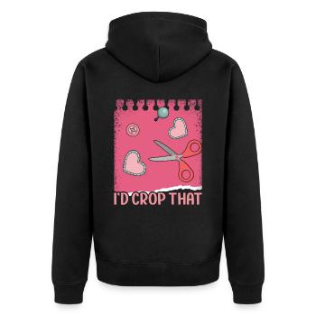 Scrapbooking Scrapbooker - Unisex Premium Bio Zip Hoodie - Schwarz - Hinten - Nico (187cm)
