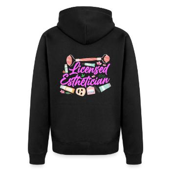 Soins de la peau d’esthéticienne agréée mignonne - Veste à capuche bio Premium Unisexe - noir - Dos - Nico (187cm)