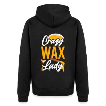 Cute Esthetician Skincare - Unisex Premium Bio Zip Hoodie - Schwarz - Hinten - Nico (187cm)
