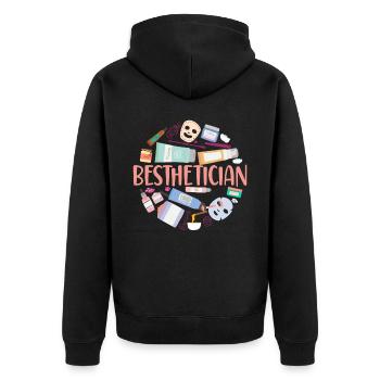 Cute Licensed Esthetician Skincare - Unisex Premium Bio Zip Hoodie - Schwarz - Hinten - Nico (187cm)