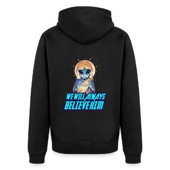 Christ Christianity always extraterrestrial Jesus - Unisex Premium Organic Zip Hoodie - black - Back - Nico (187cm)