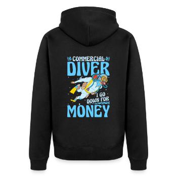 Diving Diver Funny Commercial Diving - Unisex Premium Organic Zip Hoodie - black - Back - Nico (187cm)