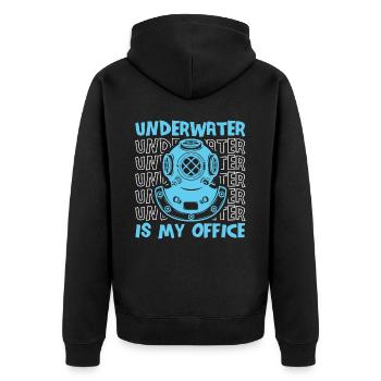 Diving Diver Funny Commercial Diving - Unisex Premium Organic Zip Hoodie - black - Back - Nico (187cm)