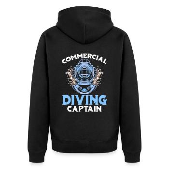 Tauchen Taucher Kapitän Kommerzielles Tauchen - Unisex Premium Bio Zip Hoodie - Schwarz - Hinten - Nico (187cm)
