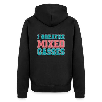 Tauchen Taucher Kommerzielles Tauchen - Unisex Premium Bio Zip Hoodie - Schwarz - Hinten - Nico (187cm)