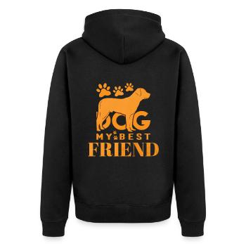 Chien mon meilleur ami - Veste à capuche bio Premium Unisexe - noir - Dos - Nico (187cm)