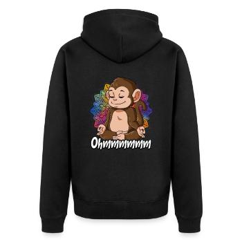 Yoga Ohmmm Namaste - Unisex Premium Organic Zip Hoodie - black - Back - Nico (187cm)