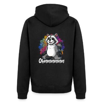 Yoga Ohmmm Namaste - Unisex Premium Bio Zip Hoodie - Schwarz - Hinten - Nico (187cm)