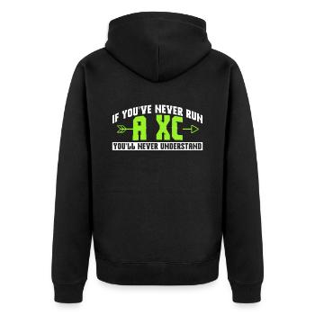 Xc-laufdesign Für Einen Xc-läufer - Unisex Premium Organic Zip Hoodie - black - Back - Nico (187cm)
