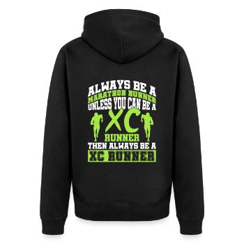Xc Running Design Für Cc Runner Xc Runner - Unisex Premium Bio Zip Hoodie - Schwarz - Hinten - Nico (187cm)