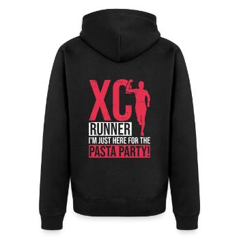 Xc-laufdesign Für Einen Xc-läufer - Unisex Premium Organic Zip Hoodie - black - Back - Nico (187cm)