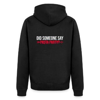 Cross Country-laufdesign Für Einen Xc Runner Cc - Unisex Premium Bio Zip Hoodie - Schwarz - Hinten - Nico (187cm)