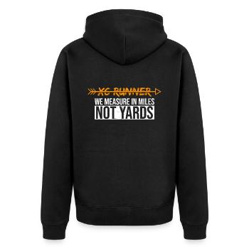 Cc Runner Design Für Einen Xc-läufer, Der - Unisex Premium Bio Zip Hoodie - Schwarz - Hinten - Nico (187cm)