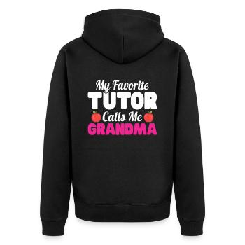 Tuteur Cadeau Tuteur - Veste à capuche bio Premium Unisexe - noir - Dos - Nico (187cm)