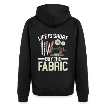 La vie est courte Acheter le tissu Couture au crochet - Veste à capuche bio Premium Unisexe - noir - Dos - Nico (187cm)