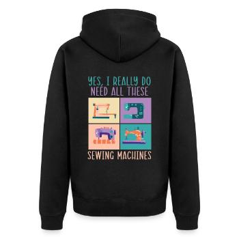 Ouais, j’ai vraiment besoin de toutes ces machines à coudre - Veste à capuche bio Premium Unisexe - noir - Dos - Nico (187cm)