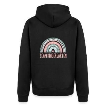 Kindergarten - Unisex Premium Bio Zip Hoodie - Schwarz - Hinten - Nico (187cm)