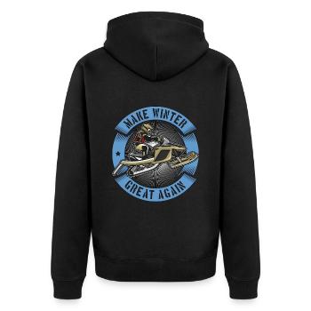 Snowmobile Racing Make Winter Great Again Mountain - Unisex Premium Organic Zip Hoodie - black - Back - Nico (187cm)