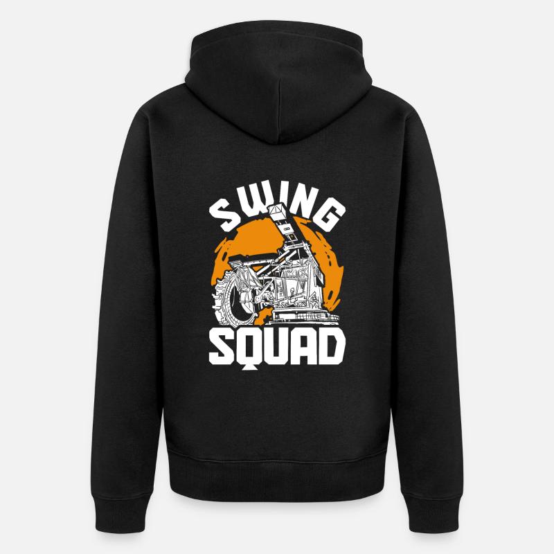 Baggerfahrer Swing Squad - Unisex Premium Bio Zip Hoodie - Schwarz
