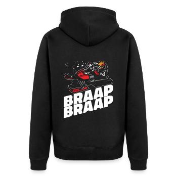 Course de motoneige Braap Braap Sports d’hiver Neige - Veste à capuche bio Premium Unisexe - noir - Dos - Nico (187cm)
