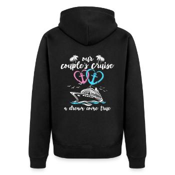 Cruise Couples Cruise - Unisex Premium Organic Zip Hoodie - black - Back - Nico (187cm)