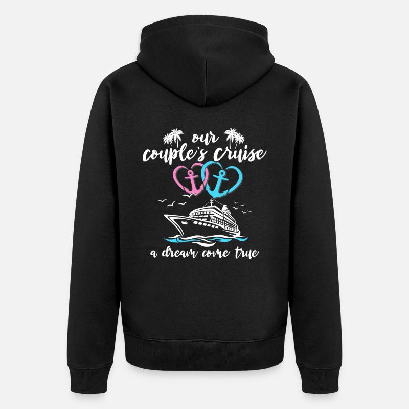 Croisière en couple - Veste à capuche bio Premium Unisexe - noir