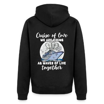 Cruising together - Unisex Premium Organic Zip Hoodie - black - Back - Nico (187cm)
