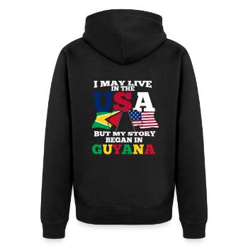 Guyana - Veste à capuche bio Premium Unisexe - noir - Dos - Nico (187cm)