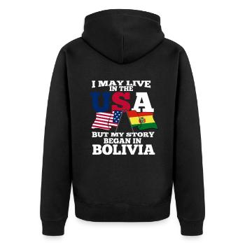 Bolivie - Veste à capuche bio Premium Unisexe - noir - Dos - Nico (187cm)