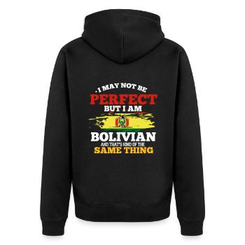 Bolivie - Veste à capuche bio Premium Unisexe - noir - Dos - Nico (187cm)