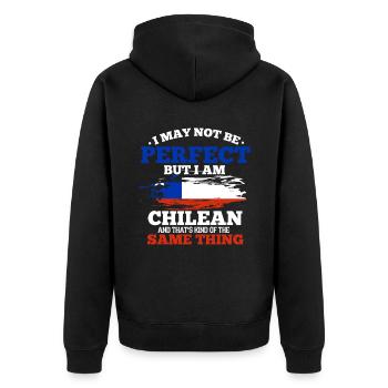 Chile - Unisex Premium Organic Zip Hoodie - black - Back - Nico (187cm)