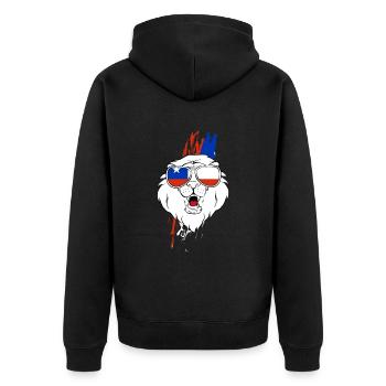 Chile - Unisex Premium Organic Zip Hoodie - black - Back - Nico (187cm)
