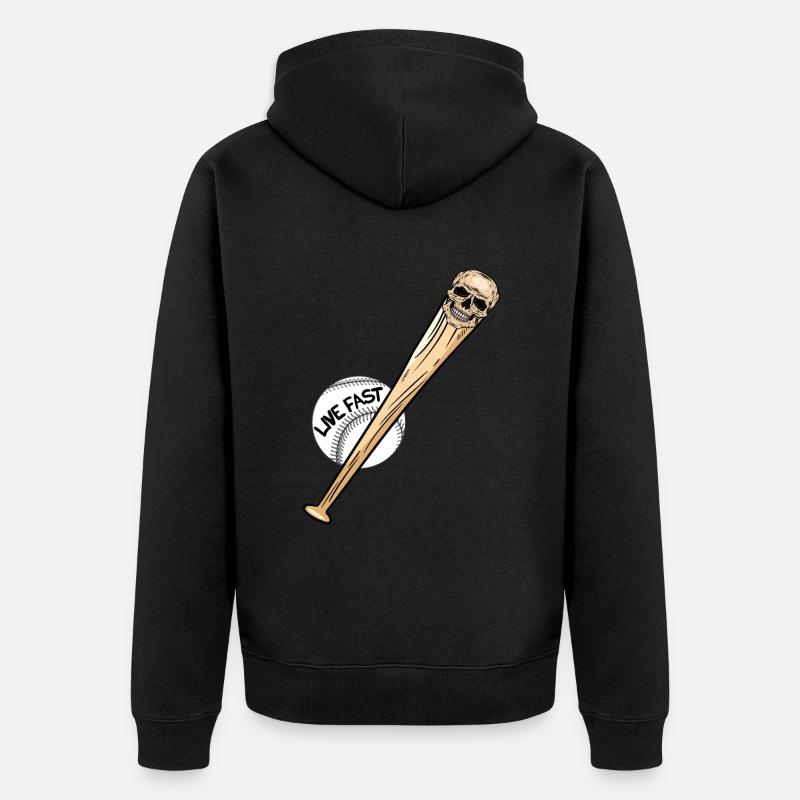 Baseball-Schädel Baseball Crâne - Veste à capuche bio Premium Unisexe - noir